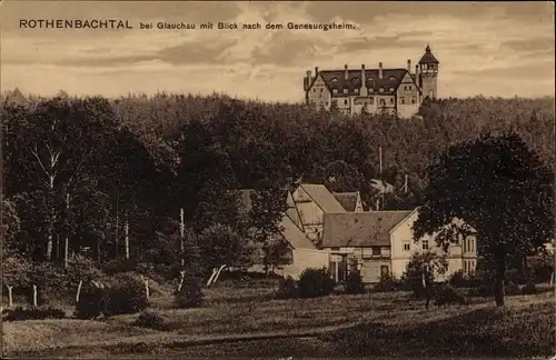 Ak Glauchau in Sachsen, Rothenbachtal , Blick nach dem Genesungsheim