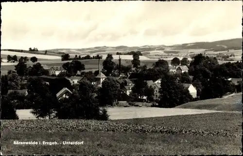 Ak Bärenwalde Crinitzberg in Sachsen, Teilansicht, Unterdorf