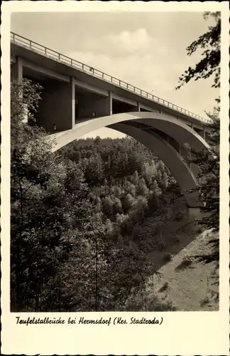 Ak Hermsdorf Thüringen, Teufelstalbrücke