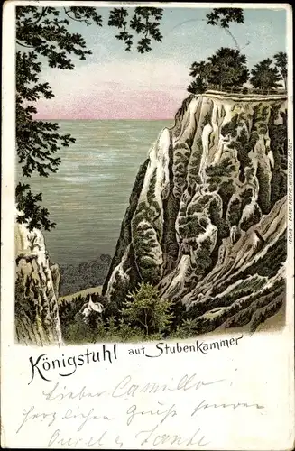Litho Sassnitz auf der Insel Rügen, Königstuhl auf Stubbenkammer