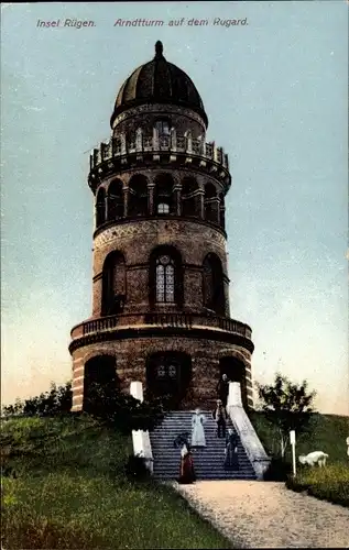 Ak Bergen auf der Insel Rügen, Arndturm auf dem Rugard
