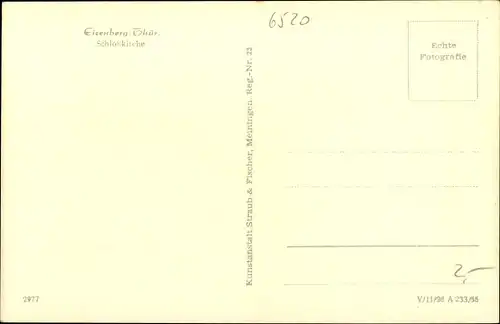 Ak Eisenberg Thüringen, Schlosskirche