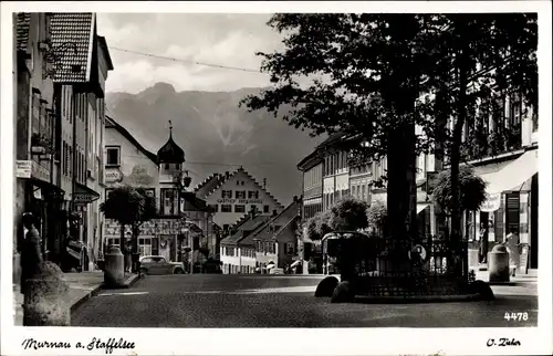 Ak Murnau am Staffelsee, Straßenpartie