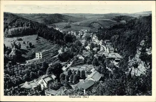 Ak Glashütte in Sachsen, Talblick, Panorama