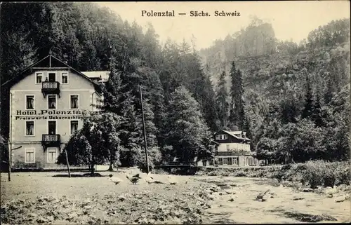 Ak Hohnstein Polenztal Sächs. Schweiz, Hotel Polenztal