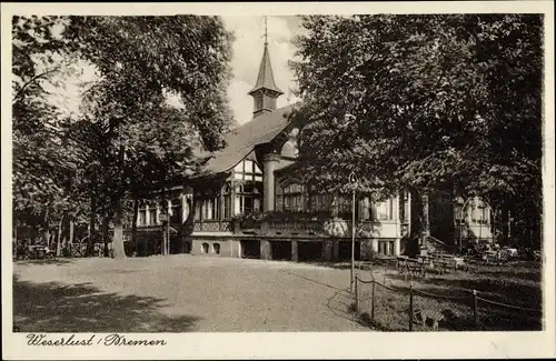 Ak Hansestadt Bremen, Weserlust, Osterdeich-Promenade