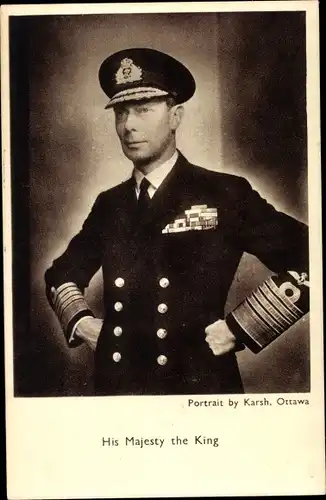 Ak King George VI, Portrait