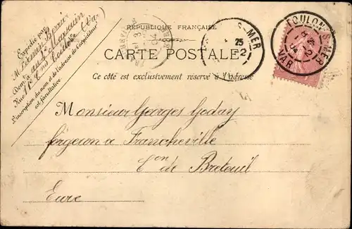 Ak Französisches Kriegsschiff, le Chanzy, Croiseur Cuirasse