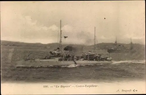 Ak Französisches Kriegsschiff, la Rapiere, Contre Torpilleur