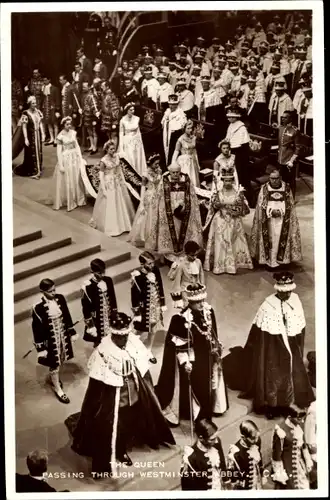 Ak London, Königin Elisabeth II. von England, Queen Elizabeth II. Westminster, Coronation 1953
