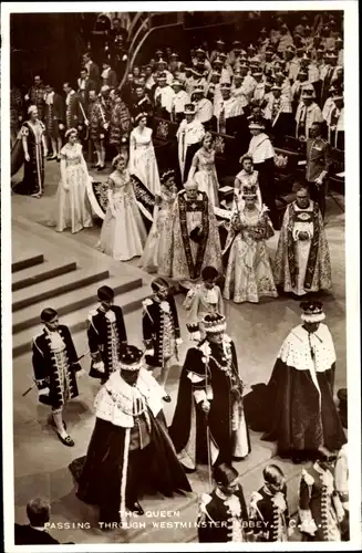 Ak London, Königin Elisabeth II. von England, Queen Elizabeth II. Westminster, Coronation 1953