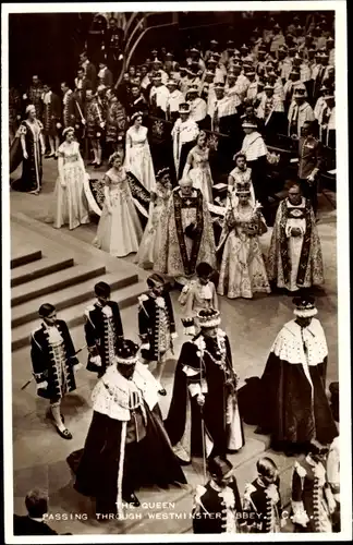 Ak London, Königin Elisabeth II. von England, Queen Elizabeth II. Westminster, Coronation 1953