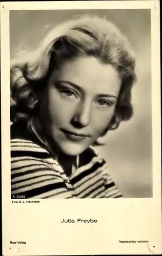 Ak Schauspielerin Jutta Freybe, Ross Verlag A 3349 1, Portrait