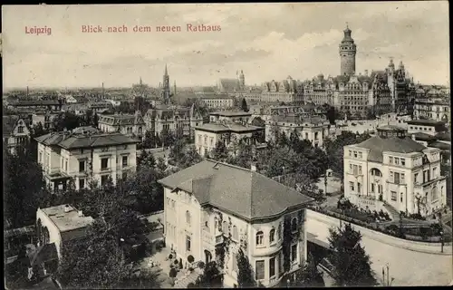 Ak Leipzig in Sachsen, Blick nach dem neuen Rathaus