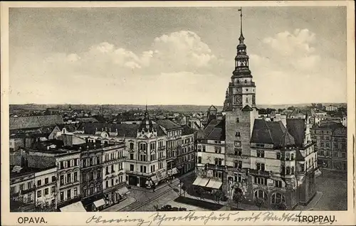 Ak Opava Troppau Region Mährisch Schlesien, Rathaus, Stadt