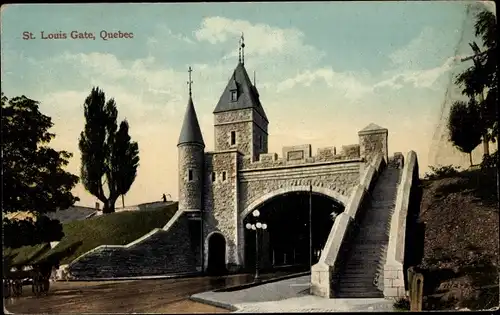 Ak Québec Kanada, general view of the St. Louis Gate