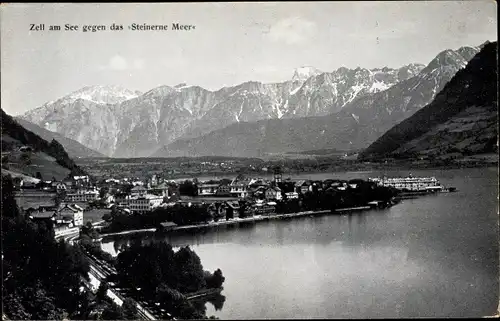 Ak Zell am See in Salzburg, Ort gegen das Steinerne Meer