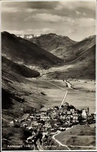 Ak Andermatt Kanton Uri, Gesamtansicht, Hospenthal