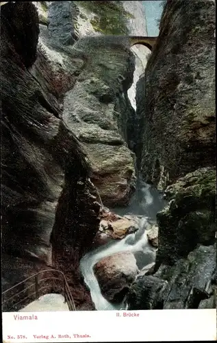 Ak Viamala Zillis Reischen Graubünden, Brücke