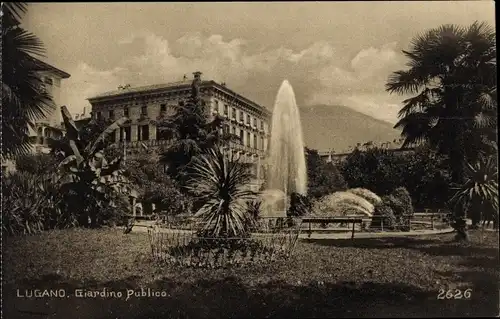 Ak Lugano Kanton Tessin Schweiz, Giardino Publico