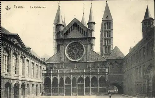 Ak Tournai Wallonien Hennegau, Kathedrale