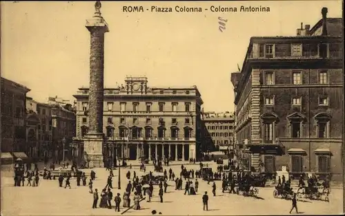 Ak Roma Rom Lazio, Piazza Colonna, Colonna Antonina