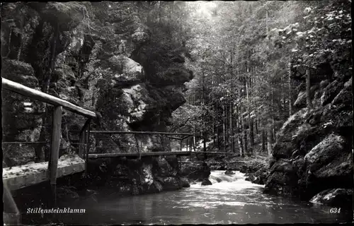 Ak St Nikola an der Donau Oberösterreich, Stillensteinklamm