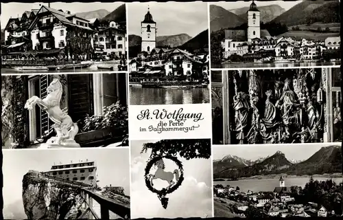 Ak St. Wolfgang im Salzkammergut Oberösterreich, Weißes Rößl, Hotel Schafbergspitze