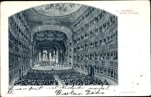 Ak Napoli Neapel Campania, Teatro S. Carlo
