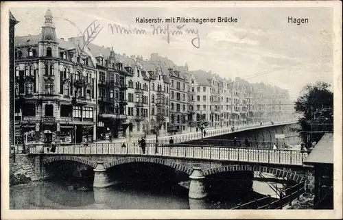 Ak Hagen in Westfalen, Kaiserstr. mit Altenhagener Brücke