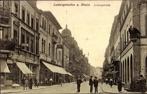 Ak Ludwigshafen am Rhein, Ludwigstraße, Geschäfte