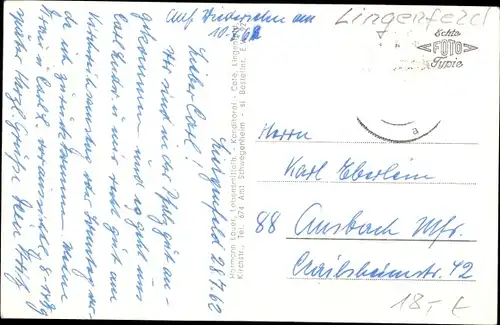 Ak Lingenfeld in der Pfalz, Fischweiher, Kath. Kirche, Bahnhofstraße, Rathaus, Straßenpartie