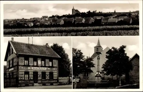 Ak Hillesheim in Rheinhessen, Panorama, Gasthaus zum Bahnhof