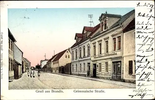 Golden Windows Leuchtfenster Ak Brandis in Sachsen, Grimmaische Straße
