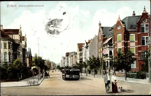 Ak Erfurt in Thüringen, Daberstätterstraße, Straßenbahn