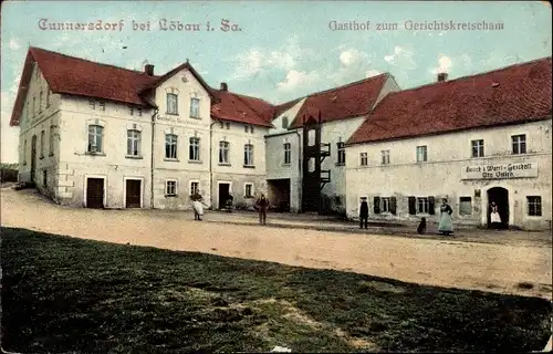 Ak Wendisch Cunnersdorf Löbau in Sachsen, Gasthof zum Gerichtskretscham
