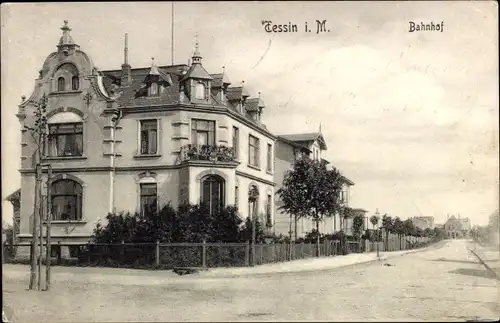 Ak Tessin in Mecklenburg, Bahnhof