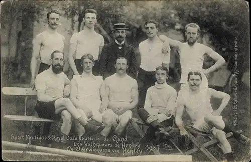 Ak Henley on Thames Oxfordshire England, Regatta 1907, Sport Nautique & Royal Club Nautique de Gand