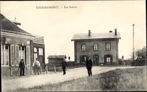 Ak Vignacourt Somme, La Gare