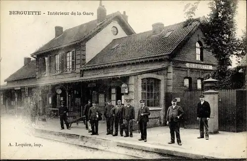 Ak Berguette Pas de Calais, Interieur de la Gare