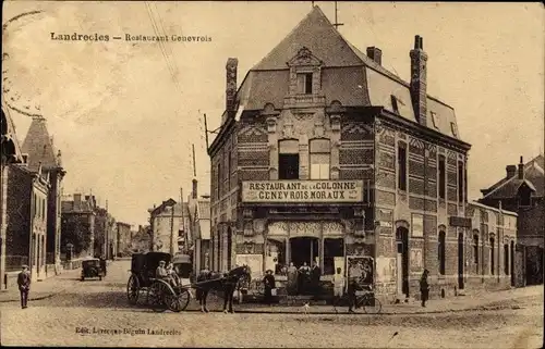 Ak Landrecies Nord, Restaurant de la Colonne, Genevrois Moraux