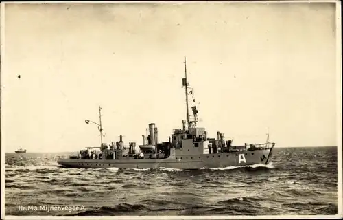 Ak Niederländisches Kriegsschiff, Hr. Ms. Mijnenveger A