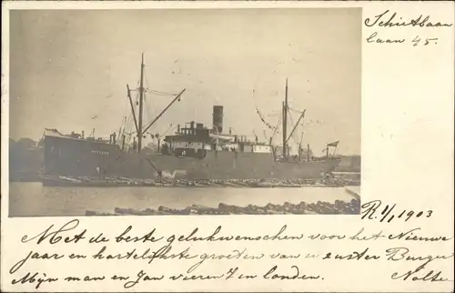 Foto Ak Rotterdam Südholland Niederlande, Frachtschiff im Hafen, Dampfer