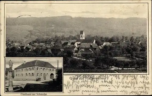 Ak Pfaffenweiler im Breisgau, Gesamtansicht, Gasthaus zur Schnecke