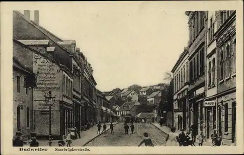 Ak Dudweiler Saarbrücken im Saarland, Saarbrückerstraße, Maggi Reklametafel