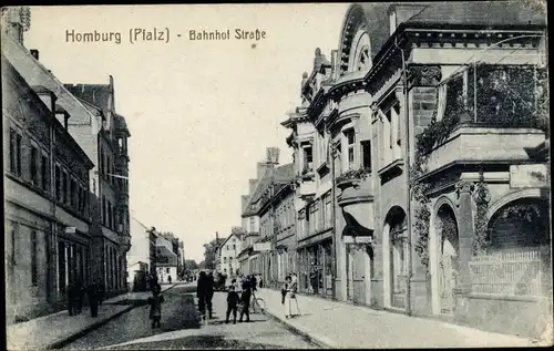 Ak Homburg in der Pfalz Saarland, Partie in der Bahnhofstraße