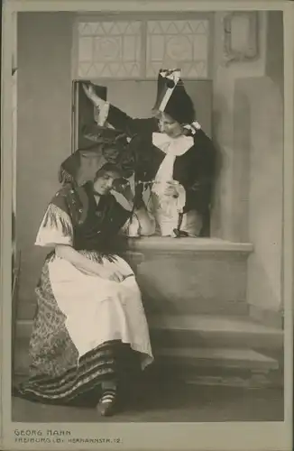 Kabinett Foto Frauen in Schwarzwälder Tracht