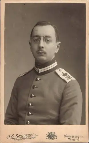 CdV Königsberg Ostpreußen, Deutscher Soldat in Uniform, 3. Grenadier, Portrait, 1910