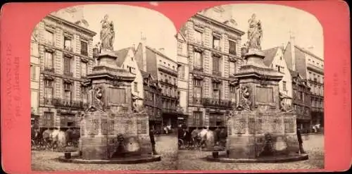 Stereo Foto Rouen Seine Maritime, Place de la Pucelle, Monument