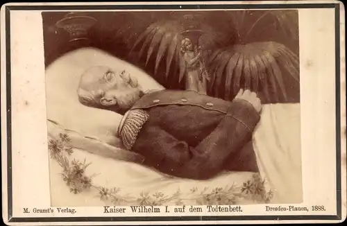 Foto Kaiser Wilhelm I. auf dem Todtenbett, 1888